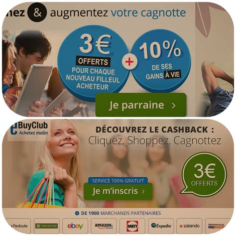 Je reçois dans ma cagnotte ebuyclub 50€ + 3€ de bonus d'inscription. eBuyClub : achat international en ligne, gagner 4 € à l ...