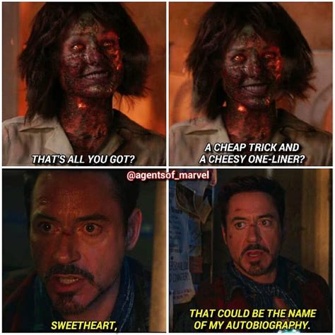I used to get bummed out when it rained; A Cheap Trick and a Cheesy One-Liner: The Tony Stark Story. Sounds about right. - | Marvel ...