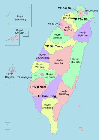 Hòn đảo chính nằm cách bờ biển đông nam trung quốc đại lục qua eo biển đài loan khoảng 180 kilômét (112 dặm). Xem bản đồ Đài Loan, Đài Loan nằm ở đâu, Vị Trí các thành ...