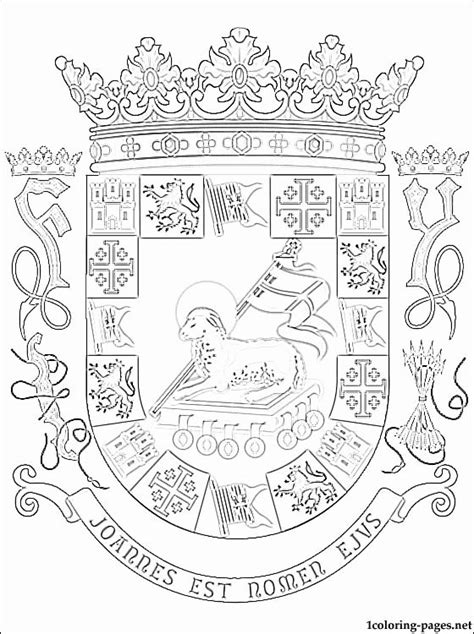 This adult coloring page features the municipalities of the commonwealth of puerto rico for you to color with your favorite colored pencils or markers. Puerto Rico Flag Coloring Page Elegant Puerto Rico Coat ...