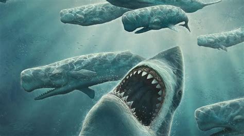 It was the largest predatory shark ever, even more powerful than the largest dinosaurs. Megalodon HD Wallpaper, Background Images