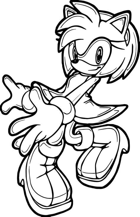 Free printable amy rose coloring pages. nice Amy Rose Dance Ready Coloring Page | Coloring pages ...