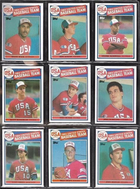 1984 USA Baseball Team Topps Card Lot Bill Swift Oddibe ...