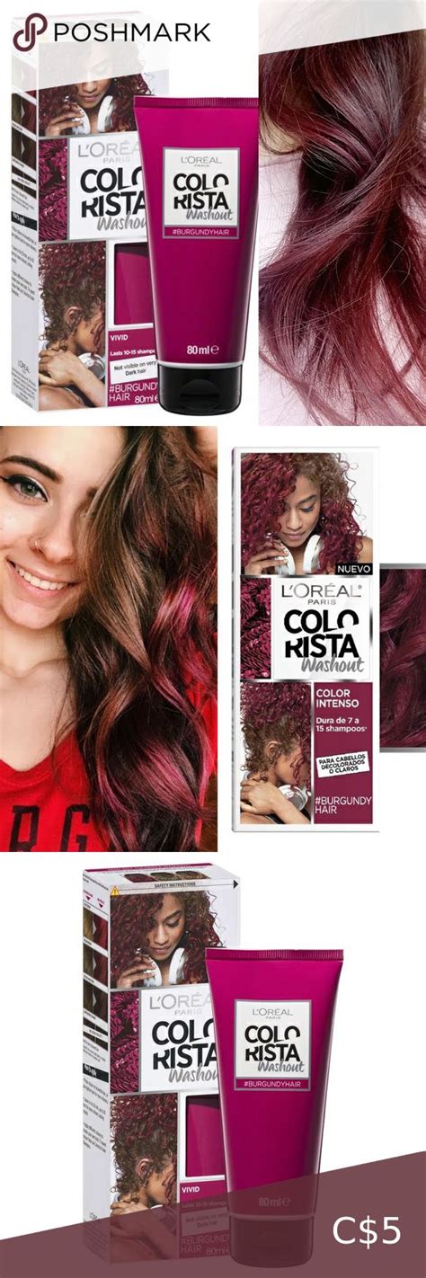 Testing superdrug pick'n'mix hair dye. L'Oréal Colorista wash out hair colour- Burgundy | Hair ...