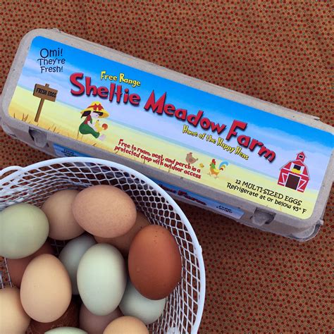 egg carton labels farm girl wheat field custom 3 pc set