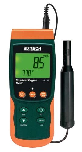 The memory stores up to 25 data sets with dissolved oxygen and temperature readings. Extech SDL150 Dissolved Oxygen Meter/Data Logger