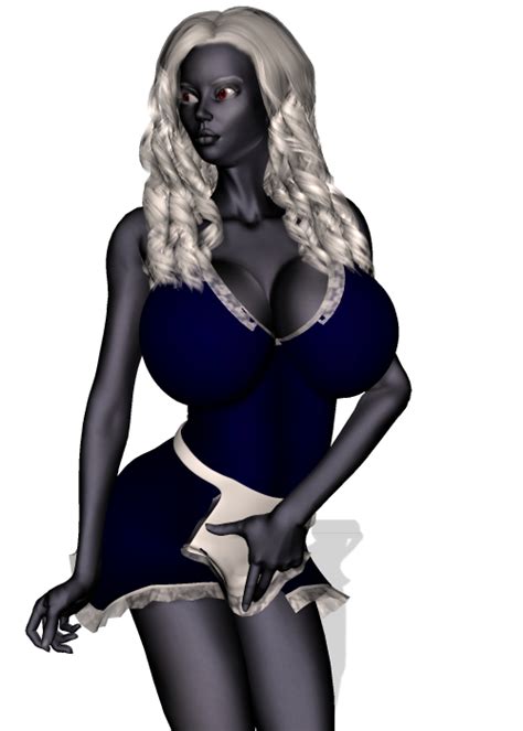 Dark hair milf videos is really perfect! Rule 34 - black skin busty curly hair dark skin drow huge ...