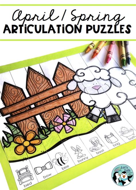 The key is to find. April / Spring Puzzles for Speech Therapy | Spring speech ...