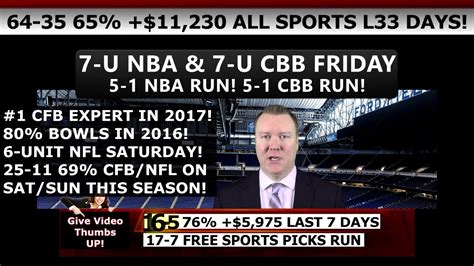 These football picks will be straight up bets. **17-7 FREE SPORTS PICKS RUN** 16-5 76% +$5,975 PREMIUM ...