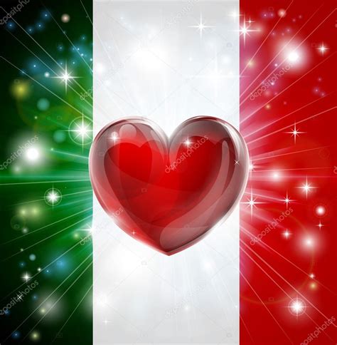 Bandiera straniera o bandiera italiana, quale soluzione? Amore Italia bandiera cuore sfondo — Vettoriali Stock ...