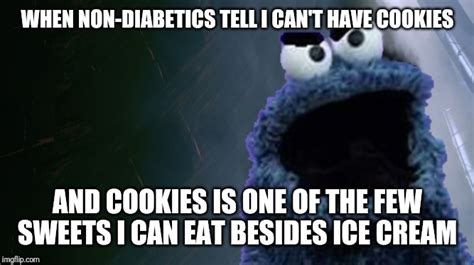 This makes them very happy at the holidays to be able to eat 'sugar' cookies with everyone else. Diabetics and cookies - Imgflip