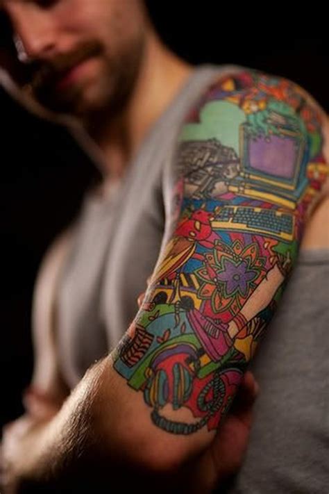 In this tattoo the half sleeve is covered by flowers. 60 Most Amazing Half Sleeve Tattoo Designs