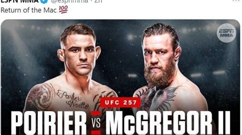How to watch, fight card. Dustin Poirier Vs Conor McGregor Akan Bertemu di UFC 257 ...