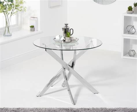 Accent your living room with an oak side table or small lamp table from furniture village. Daytona 90cm Round Glass Dining Table