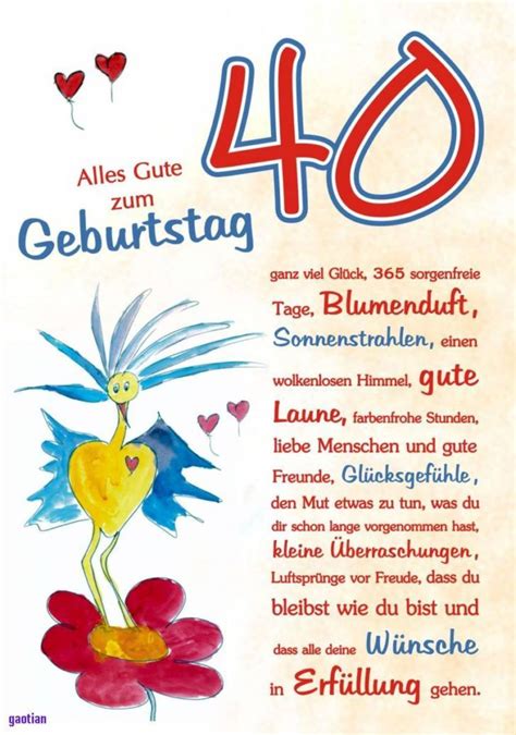 Finde schnell die richtigen worte und gratuliere mithilfe unserer 4 mustertexte und 44 sprüche zur runden vierzig. Sprüche 40. Geburtstag Frau Kostenlosglückwünsche Zum 40 ...