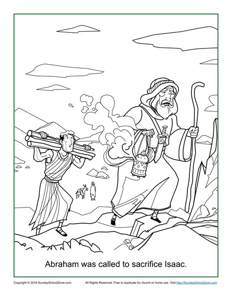 For church, sunday school, home school or home. Abraham Was Called to Sacrifice Isaac Coloring Page ...