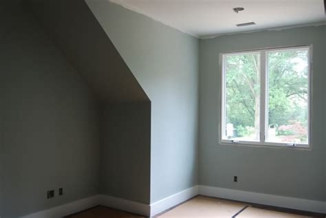 The master bedroom has six windows so it gets a ton of natural light. Can I see your rooms that are painted gray wisp by BM? | Room, Grey, Canning