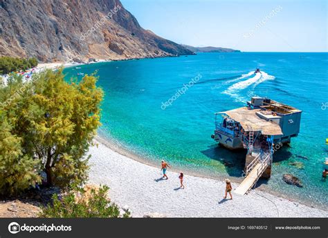 The name glyka nera means sweet waters. Glyka Nera beach (Sweet Water or Fresh Water). View of the ...