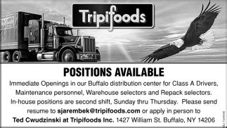 Select cars from the category navigation menu. Positions Available, TripiFoods, Inc, Buffalo, NY