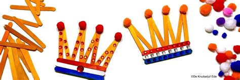 Koninginnedag is niet meer, láng leve koningsdag! Koningsdag kroon van ijslollystokjes | Knutselen, Ijslolly ...