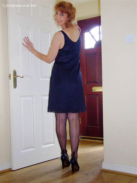 mature lovers: British Mature in blue lingerie & stockings