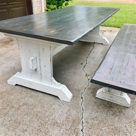 If you have a varnished wood table, you're going to want to use another method of painting over it or try to remove the varnish beforehand. Barn wood table Loved building this farmhouse table for my ...