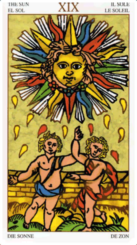 A member of the major arcana cards, this card can put a powerful. universal marseilles tarot, the sun (With images ...