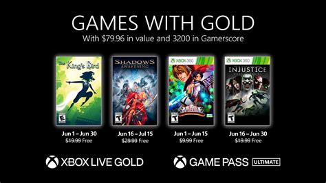 Xbox game pass ultimate 14 gold+pass+eaxbox(one,360). Xbox Live Games With Gold for June 2021 Revealed