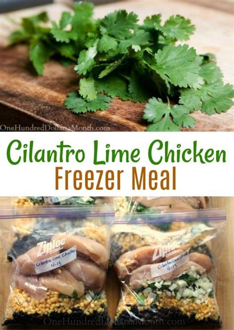 Cut up the vegetables and chicken. Freezer Meal Recipe - Cilantro Lime Chicken - One Hundred ...