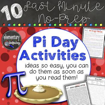 Want more free activity ideas? Last Minute, No-Prep Pi Day Activity Ideas by Elementary ...