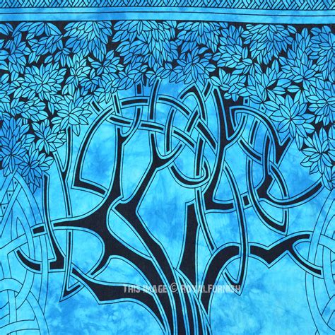 20% off with code fourthjuly21. Turquoise Blue Small Celtic Spirits Tree Of Life Tapestry - RoyalFurnish.com
