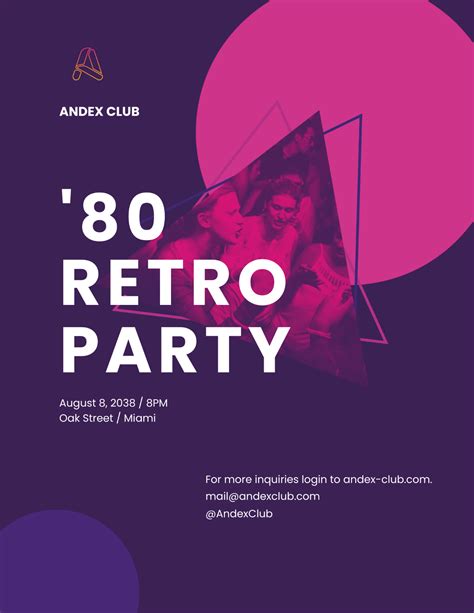 Free 80s Party Flyer Template - Edit Online & Download | Template.net