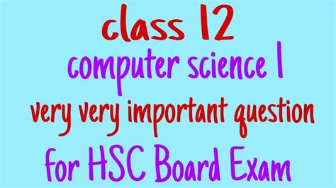 Training program for ap computer science principles exam. computer science 1 very important question for HSC Board ...