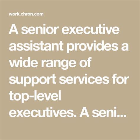 In order to attract in order to attract senior administrative assistant that best matches your needs, it is very important to write a. Job Descriptions for Senior Executive Assistants ...