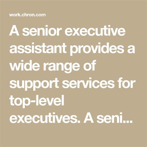 The supervisor supervisor job summary 2. Job Descriptions for Senior Executive Assistants ...