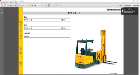 Here is our pdf bundle that includes the jungheinrich eje120 forklift parts manual you need (pdf formats). NISSAN & Still Steds & JUNGHEINRICH & Linde & BT Forklift Service Parts Manuals 2019 Full DVD ...