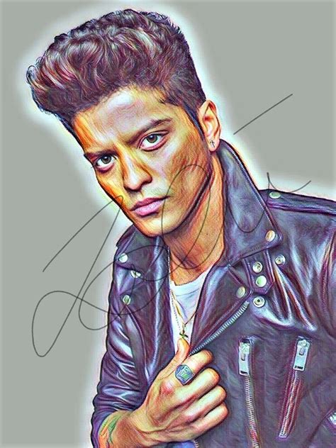 Bruno Mars Drawing Print #BRUNO4 | Colorful drawings ...
