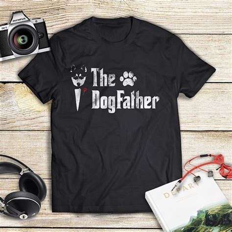 Dad will love these unique, funny and personalized gift ideas. Mens The Dogfather Siberian Husky Dog Dad Tshirt Father's ...