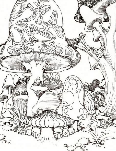 Descubra mushroom drawing coloring book adults vector imágenes de stock en hd y millones de otras fotos, ilustraciones y vectores en stock libres de regalías en la colección de. trippy-mushrooms-colouring-page