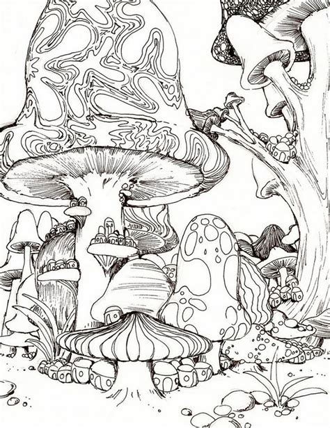 We'll be using a graphite pencil and ink liners—the tools i used staedtler ( noris club).water colour pencil in this drawing. trippy-mushrooms-colouring-page