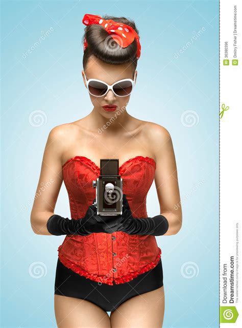 Women vintage pin up fashion people. The Lust Of Vintage Photographer. Stock Photo - Image of ...