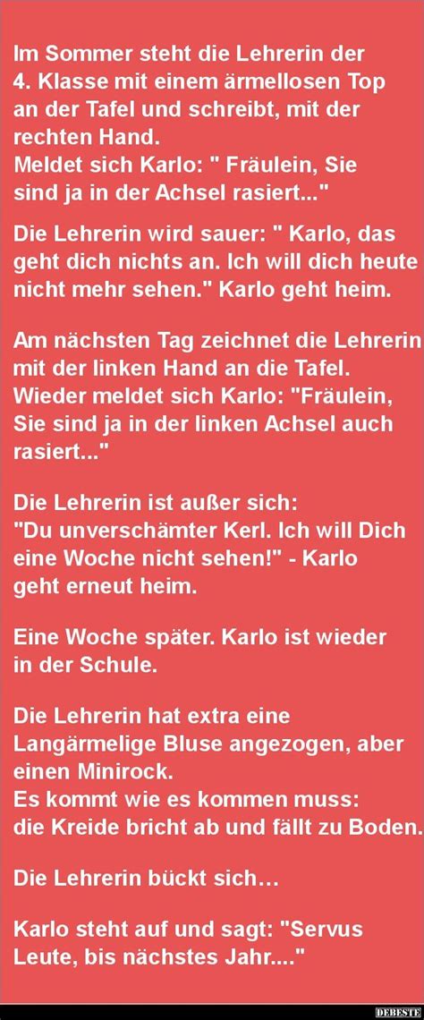 Was macht eine gute bildergeschichte aus? Im Sommer steht die Lehrerin der 4. Klasse mit.. | DEBESTE ...