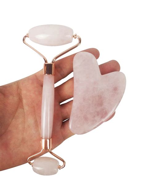 Purchased to use on my clients, perfect. Jade Roller and Gua Sha Set Rose Quartz - Clydsey