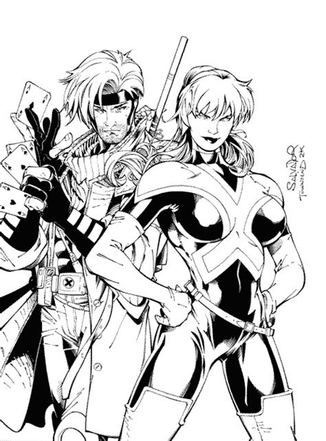 Use these images to quickly print coloring pages. Rogue and Gambit Coloring Comic