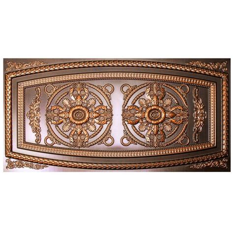 Acp's genesis ceiling tiles are manufactured from pvc with a smooth or decorative, embossed surface texture. uDecor Riga 2 ft. x 4 ft. Antique Copper Lay-in or Glue-up ...