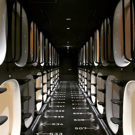 Rooms have a terrace with garden views and free wifi. This capsule hotel in Tokyo. : mildlyinteresting