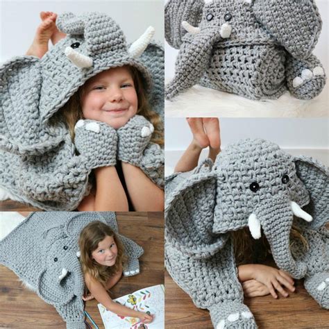 These 15 crochet baby blanket patterns each make a perfect gift for a new baby. Hooded Elephant Blanket Crochet pattern by MJsOffTheHook ...