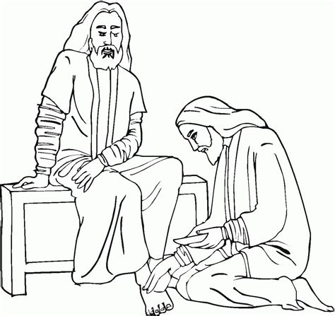 Jesus washes the disciples feet coloring page. Jesus Washes The Disciples Feet Coloring Page - Coloring Home