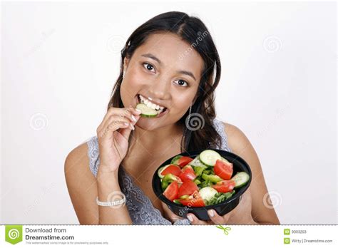 This mom eat all that cum. Girl eating salad stock image. Image of face, charismatic ...