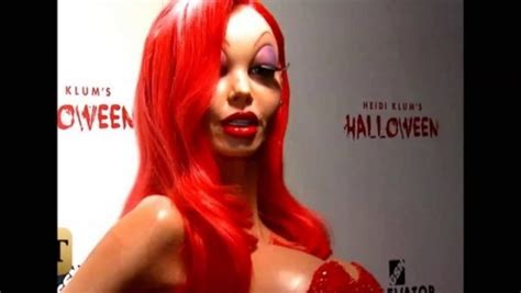 Copy her unique halloween costumes, including a jessica rabbit costume, to win your costume contest. Heidi Klum Jessica Rabbit Costume